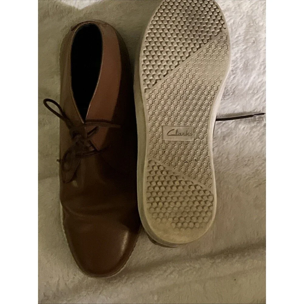CLARKS COLLECTION Mens Brown Round Toe Lace-Up Leather Chukka Boots 12M